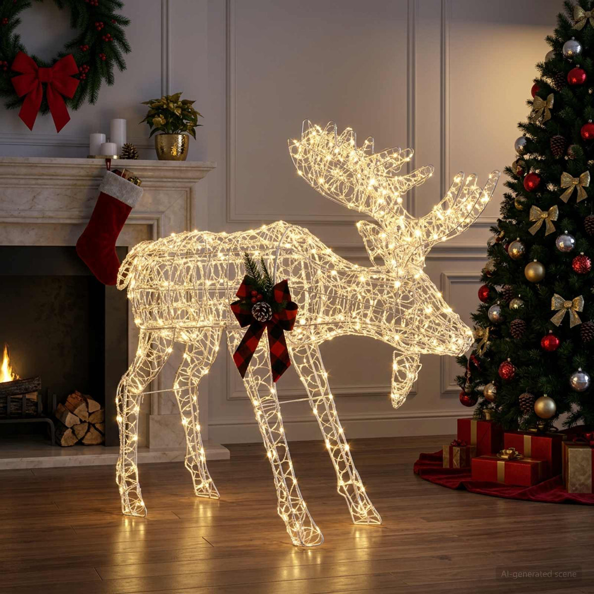 Moose Christmas Decoration 170 LEDs Warm White