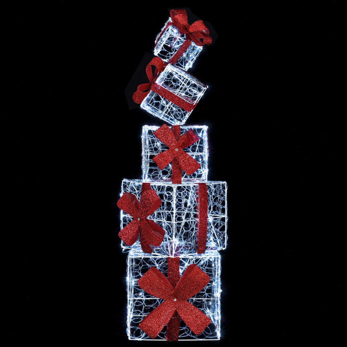 Gift Box Christmas Decoration 5 pcs 125 LEDs Cold White