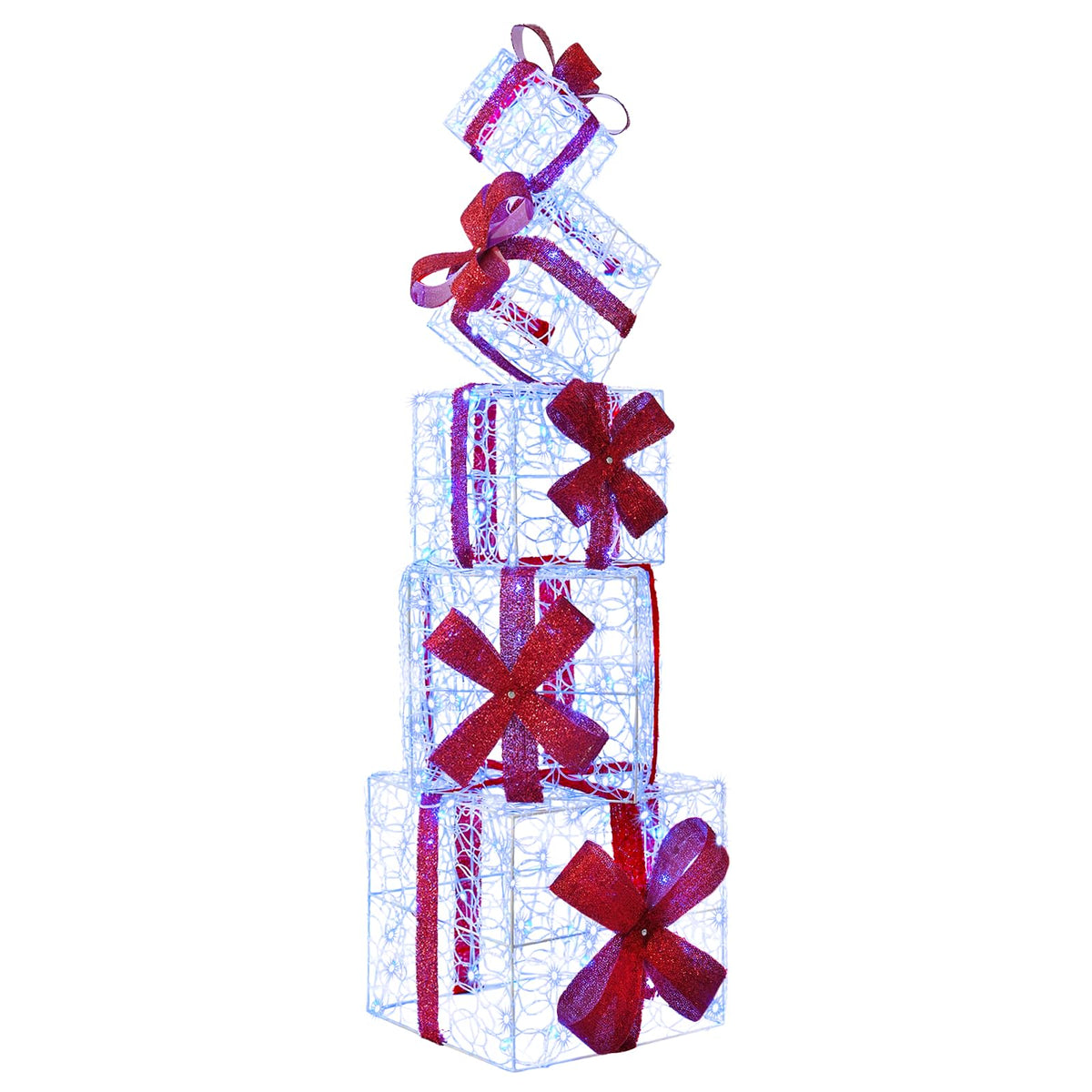 Gift Box Christmas Decoration 5 pcs 125 LEDs Blue
