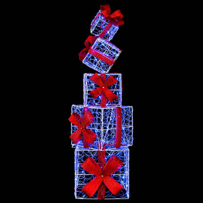 Gift Box Christmas Decoration 5 pcs 125 LEDs Blue
