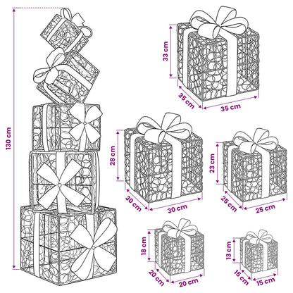 Gift Box Christmas Decoration 5 pcs 125 LEDs Blue