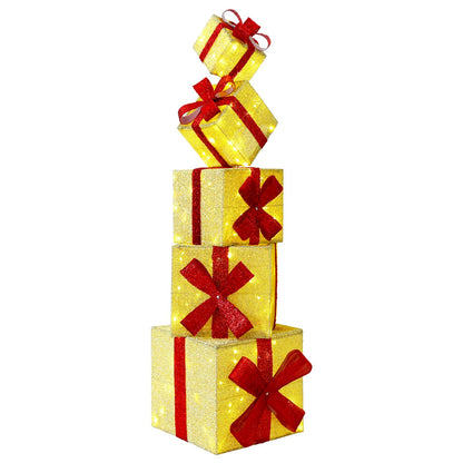 Gift Box Christmas Decoration 5 pcs 125 LEDs Warm White