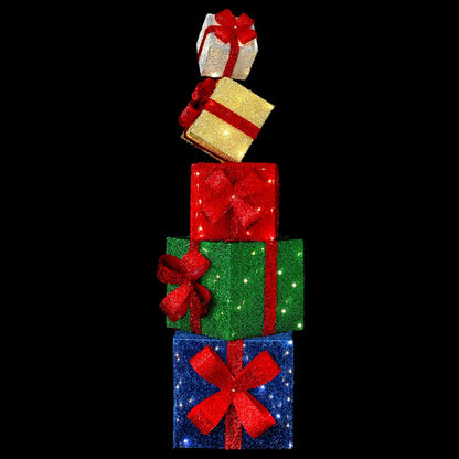 Gift Box Christmas Decoration 5 pcs 125 LEDs Warm White