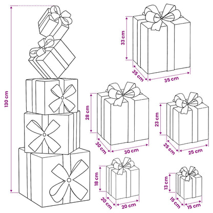 Gift Box Christmas Decoration 5 pcs 125 LEDs Warm White