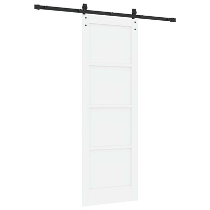 Sliding Door 73.5 x 211 cm Engineered Wood White and Black