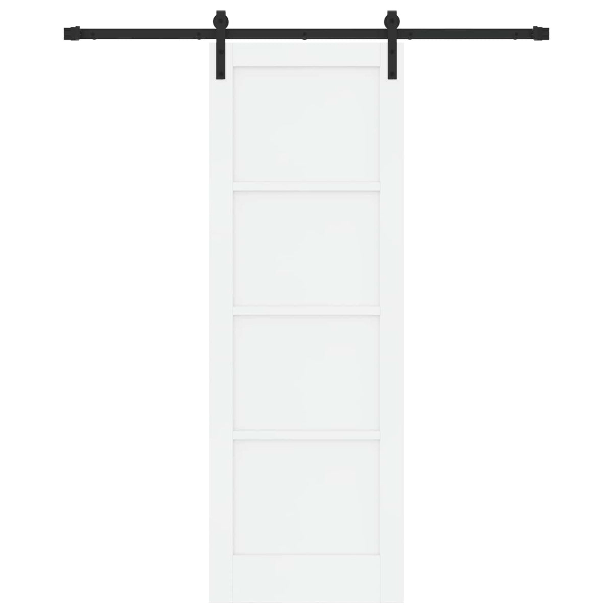 Sliding Door 73.5 x 211 cm Engineered Wood White and Black
