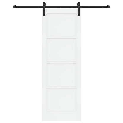 Sliding Door 73.5 x 211 cm Engineered Wood White and Black