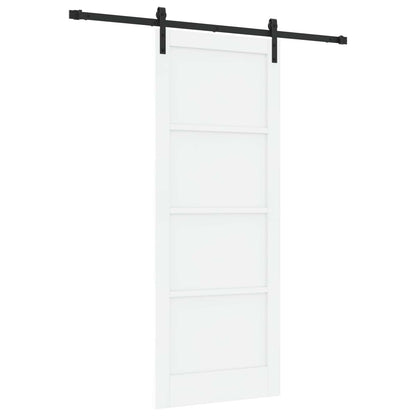 Sliding Door 83 x 211 cm Engineered Wood White and Black