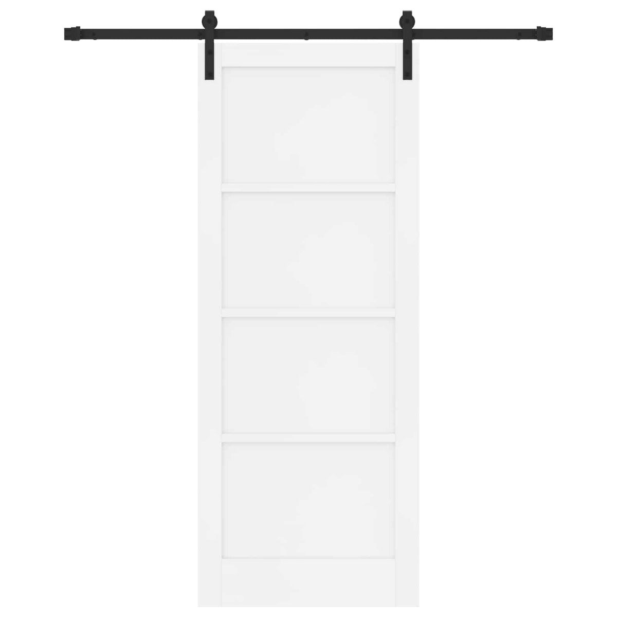 Sliding Door 83 x 211 cm Engineered Wood White and Black