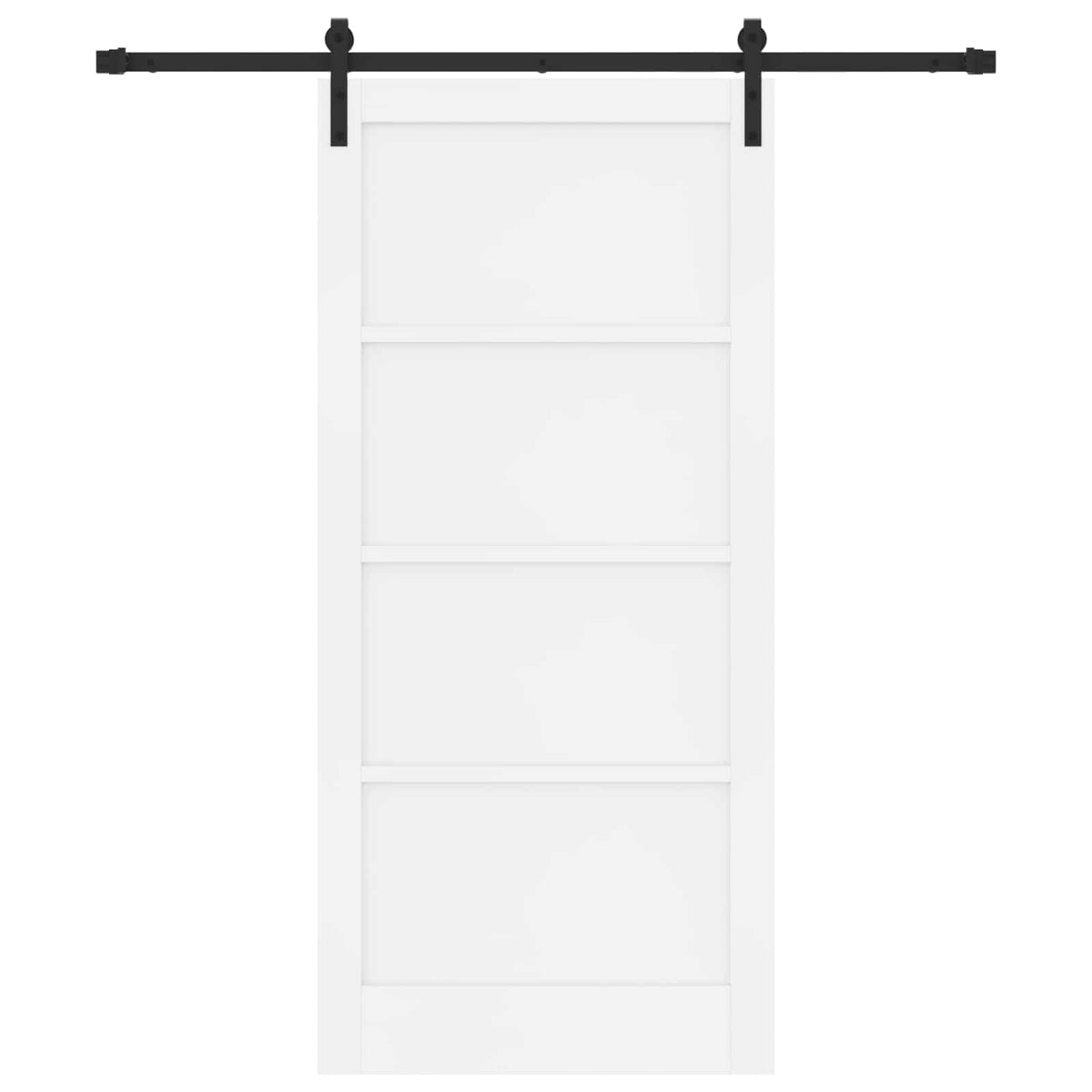 Sliding Door 93 x 202 cm Engineered Wood White and Black