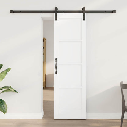 Sliding Door 61 x 198.5 cm Engineered Wood White and Black