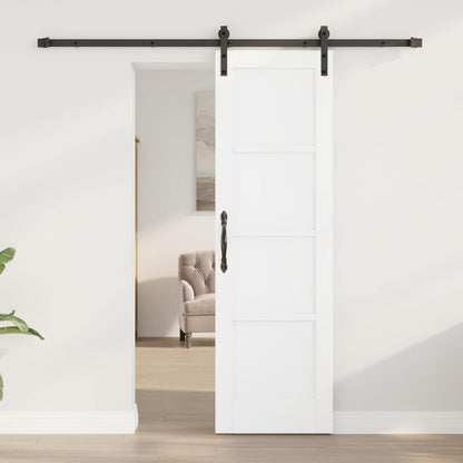 Sliding Door 61 x 198.5 cm Engineered Wood White and Black