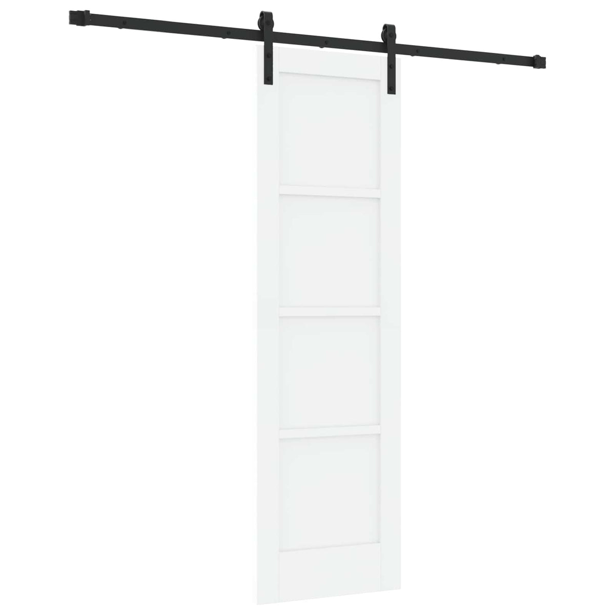Sliding Door 61 x 198.5 cm Engineered Wood White and Black