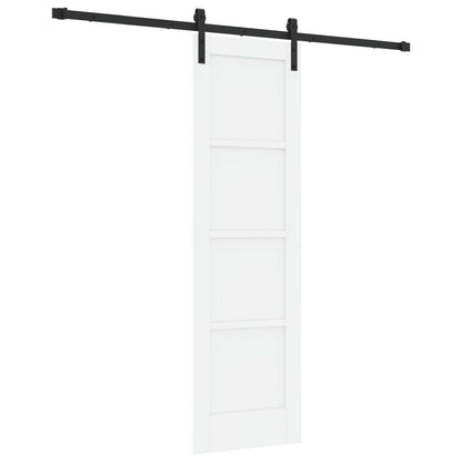 Sliding Door 61 x 198.5 cm Engineered Wood White and Black