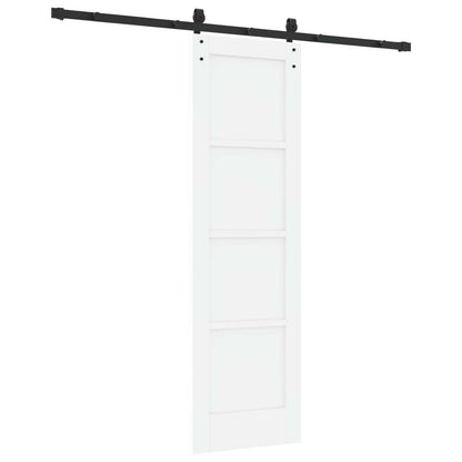 Sliding Door 61 x 198.5 cm Engineered Wood White and Black