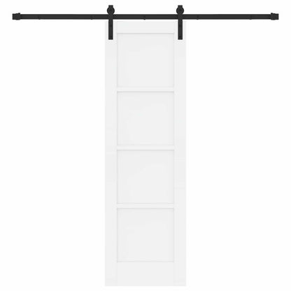 Sliding Door 61 x 198.5 cm Engineered Wood White and Black