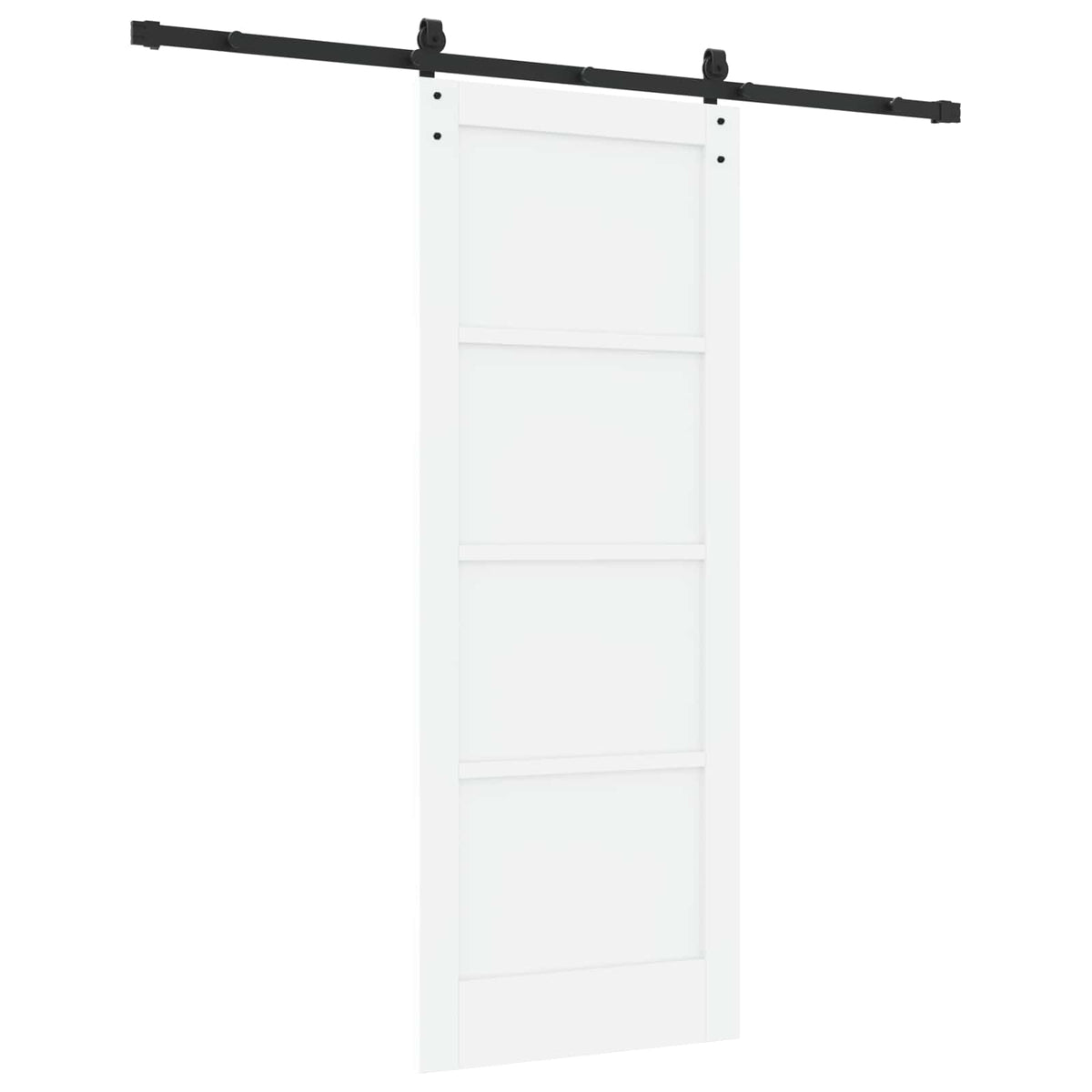 Sliding Door 78 x 202 cm Engineered Wood White and Black