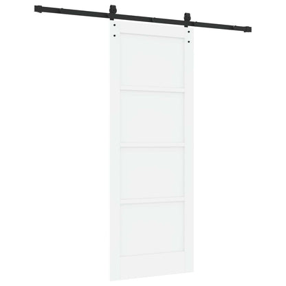 Sliding Door 78 x 202 cm Engineered Wood White and Black