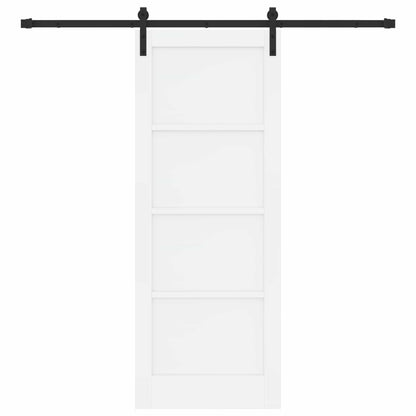 Sliding Door 78 x 202 cm Engineered Wood White and Black