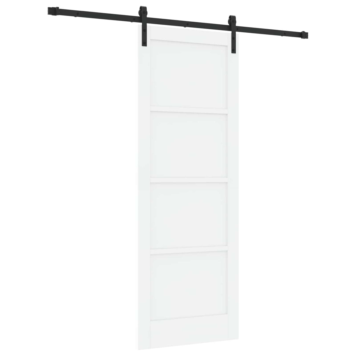 Sliding Door 78 x 211 cm Engineered Wood White and Black