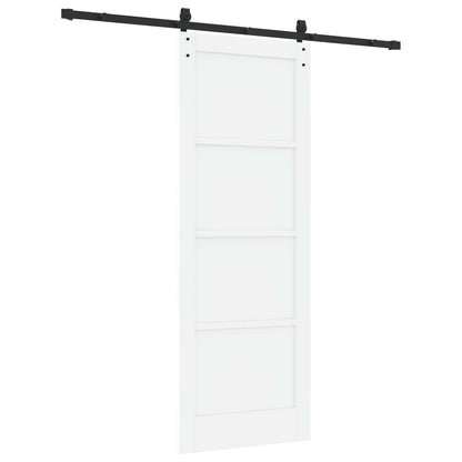 Sliding Door 78 x 211 cm Engineered Wood White and Black