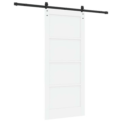 Sliding Door 86 x 198.5 cm Engineered Wood White and Black