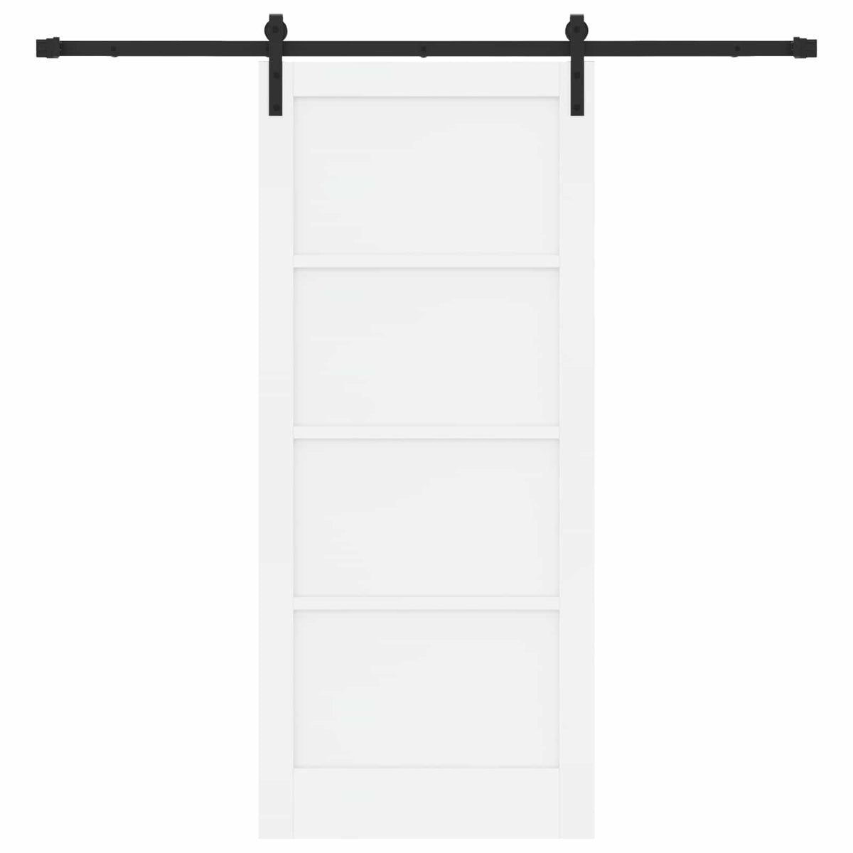 Sliding Door 86 x 198.5 cm Engineered Wood White and Black
