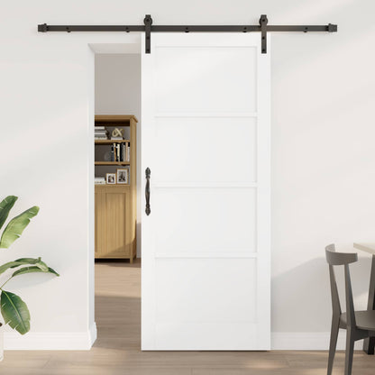 Sliding Door 86 x 211 cm Engineered Wood White and Black