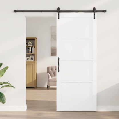 Sliding Door 86 x 211 cm Engineered Wood White and Black