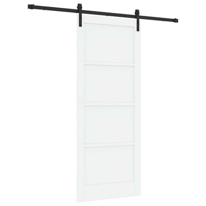 Sliding Door 86 x 211 cm Engineered Wood White and Black