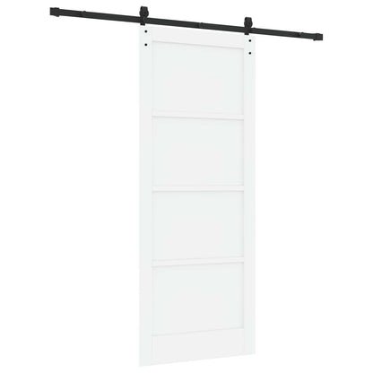 Sliding Door 86 x 211 cm Engineered Wood White and Black