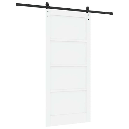 Sliding Door 93 x 202 cm Engineered Wood White and Black