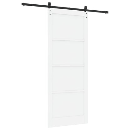Sliding Door 93 x 232 cm Engineered Wood White and Black