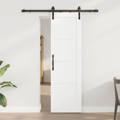 Sliding Door 61 x 198.5 cm Engineered Wood White and Black