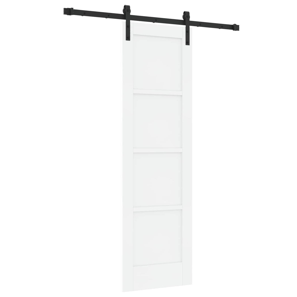 Sliding Door 61 x 198.5 cm Engineered Wood White and Black