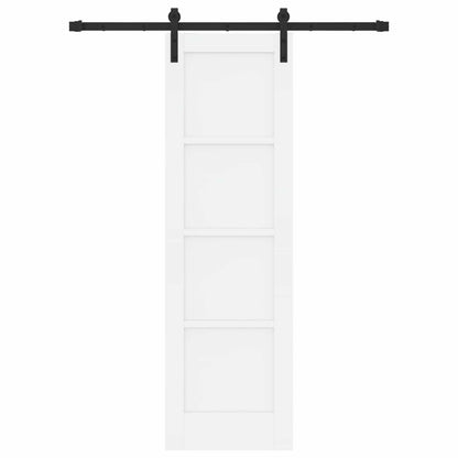 Sliding Door 61 x 198.5 cm Engineered Wood White and Black