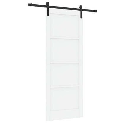 Sliding Door 83 x 211 cm Engineered Wood White and Black