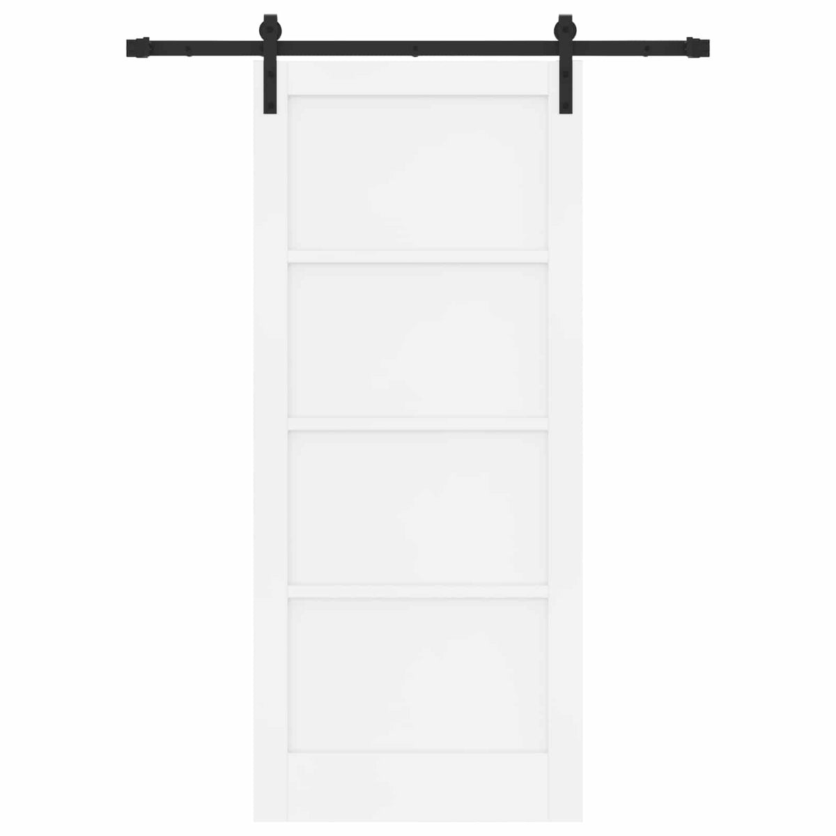 Sliding Door 86 x 198.5 cm Engineered Wood White and Black