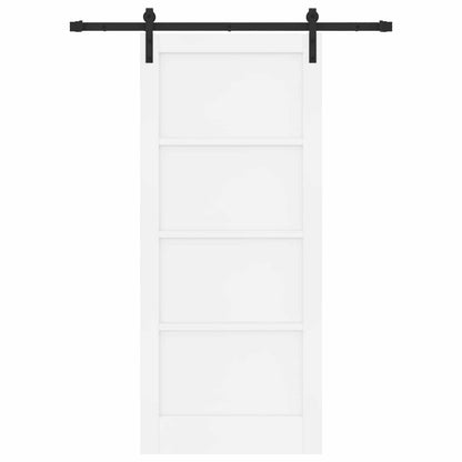 Sliding Door 86 x 198.5 cm Engineered Wood White and Black