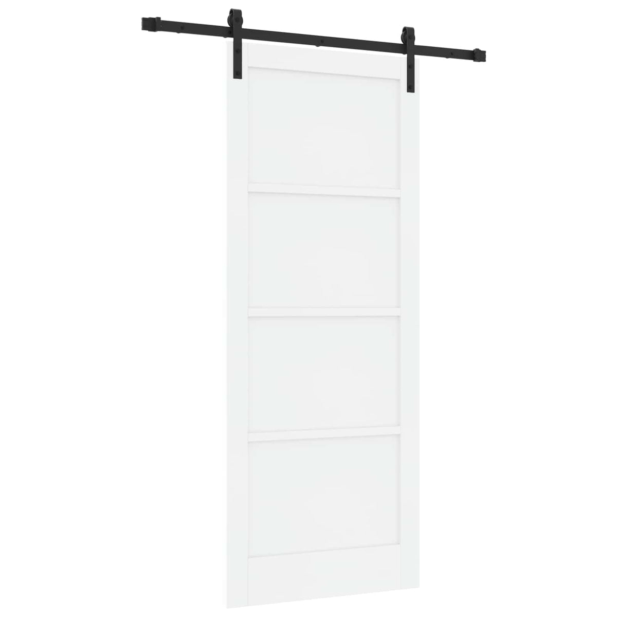 Sliding Door 86 x 211 cm Engineered Wood White and Black