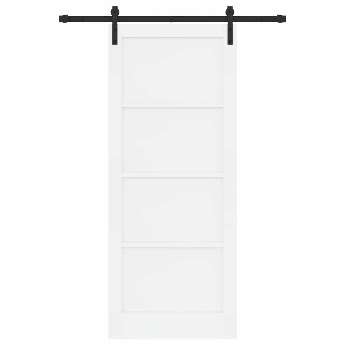 Sliding Door 86 x 211 cm Engineered Wood White and Black