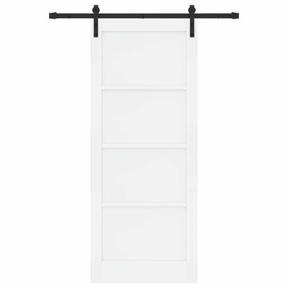 Sliding Door 86 x 211 cm Engineered Wood White and Black