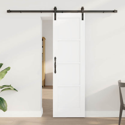 Sliding Door 61 x 198.5 cm Engineered Wood White and Black