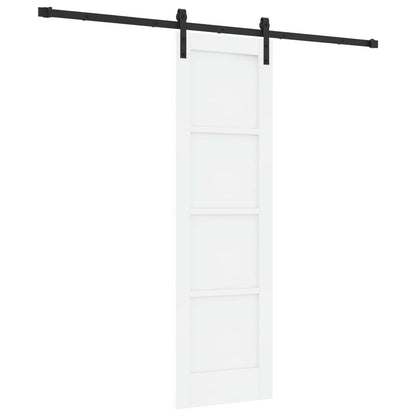 Sliding Door 61 x 198.5 cm Engineered Wood White and Black