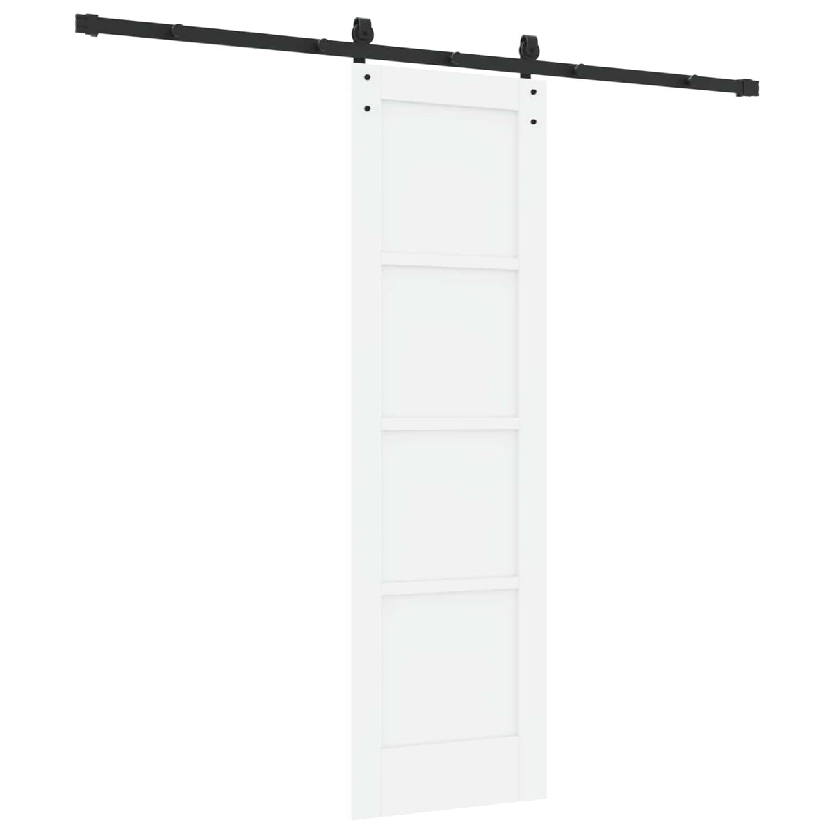 Sliding Door 61 x 198.5 cm Engineered Wood White and Black