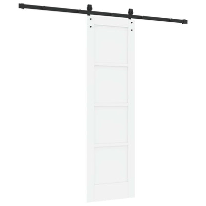 Sliding Door 61 x 198.5 cm Engineered Wood White and Black