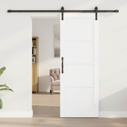 Sliding Door 73.5 x 198.5 cm Engineered Wood White and Black