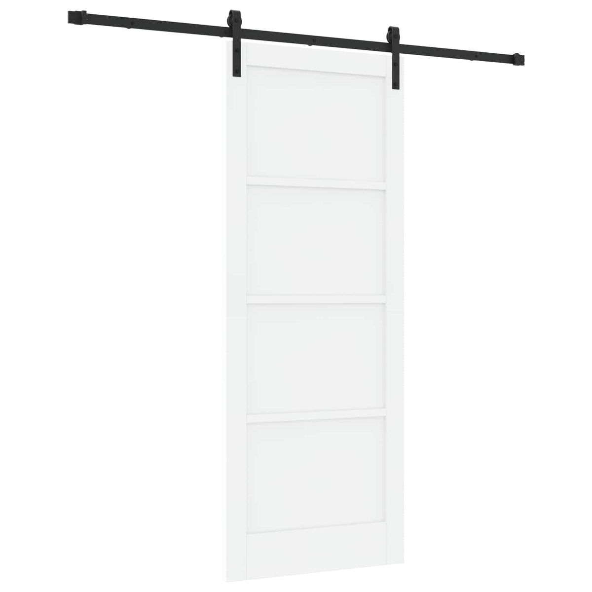 Sliding Door 83 x 211 cm Engineered Wood White and Black