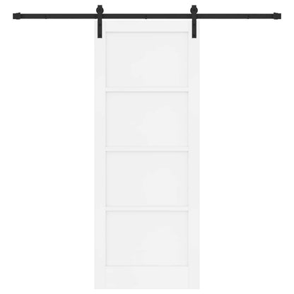 Sliding Door 83 x 211 cm Engineered Wood White and Black