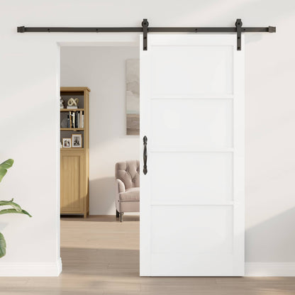 Sliding Door 86 x 198.5 cm Engineered Wood White and Black